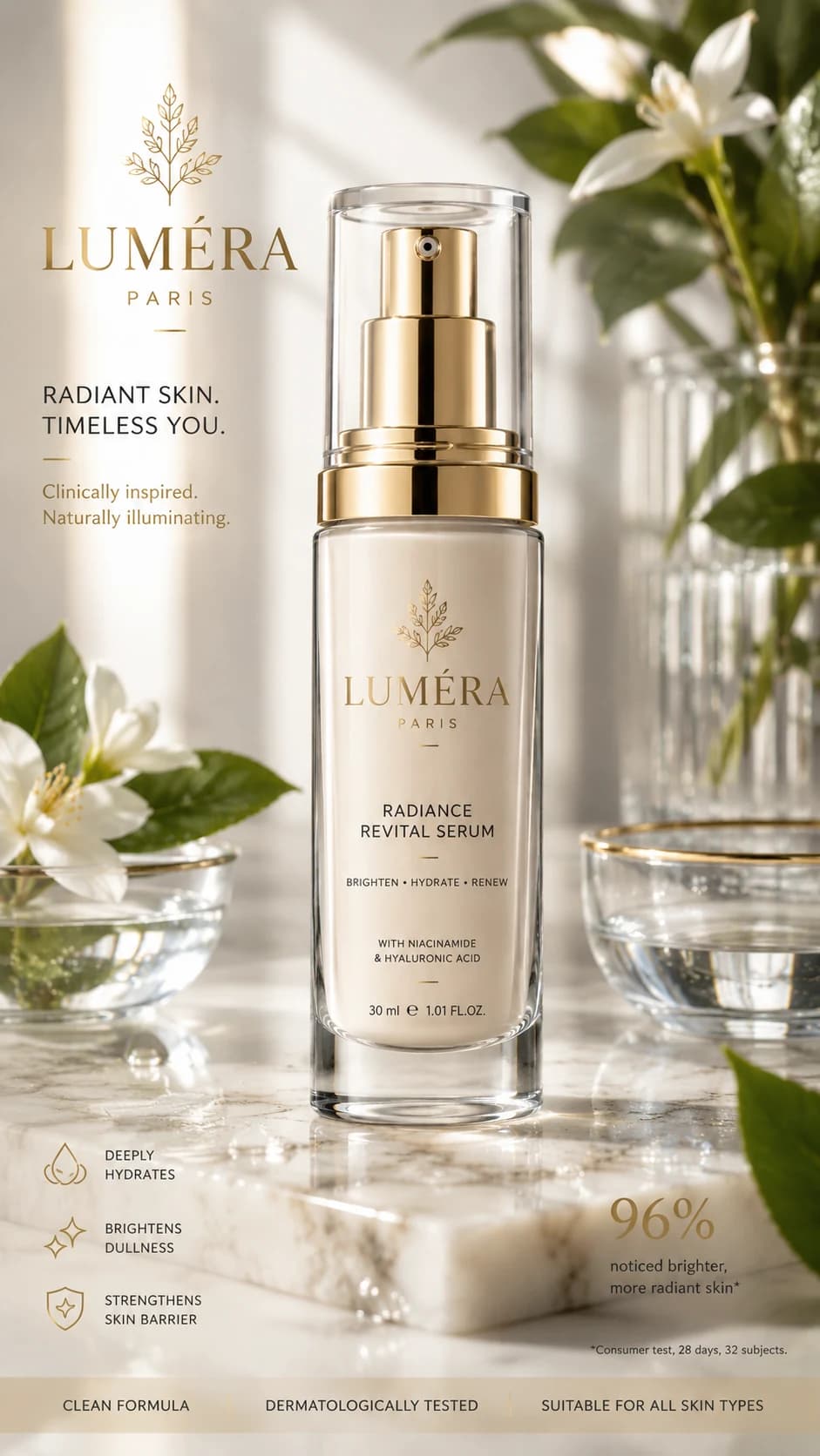 Luméra Radiance Revital Serum skincare concept campaign image 2