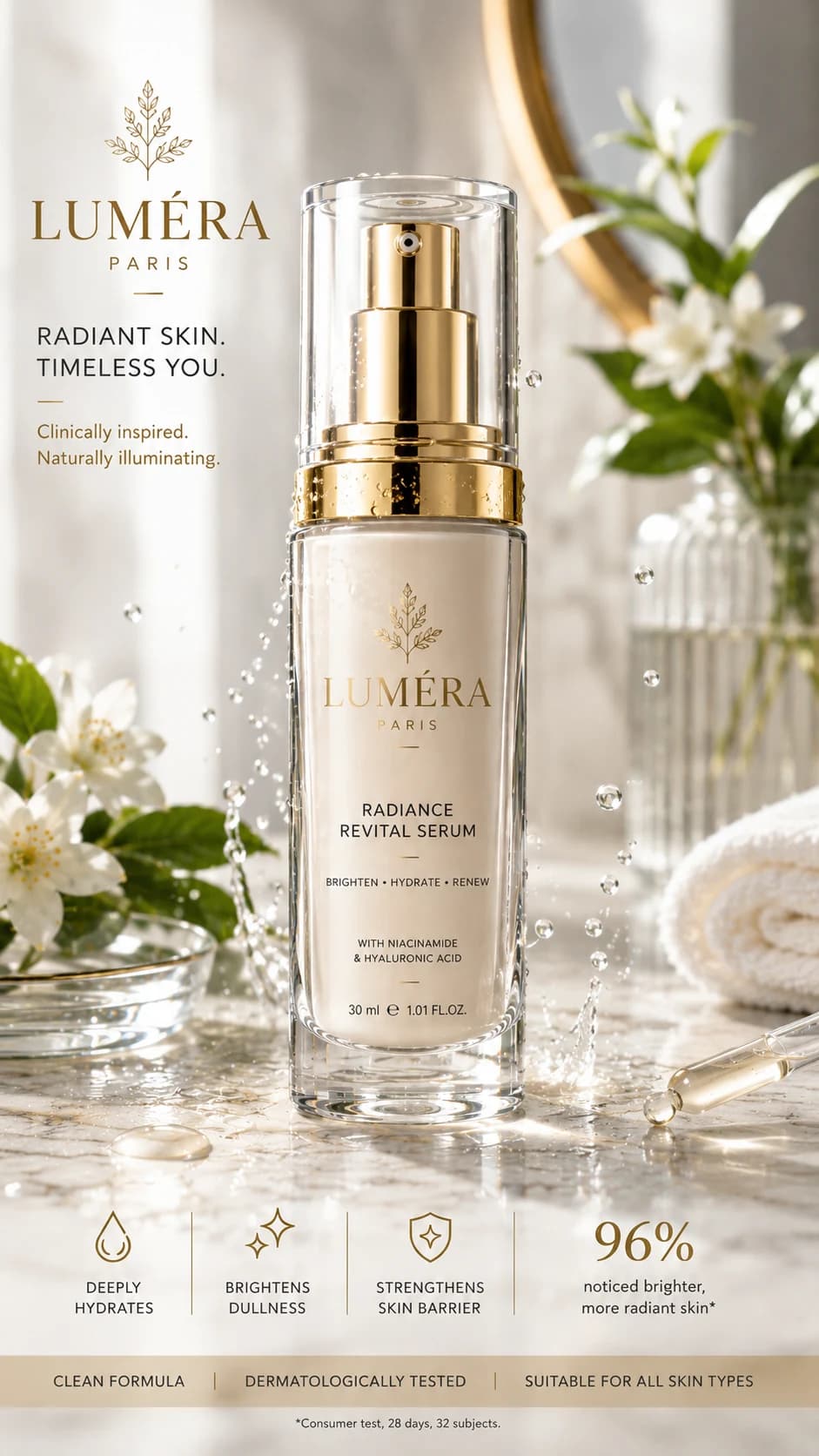 Luméra Radiance Revital Serum skincare concept campaign image 3