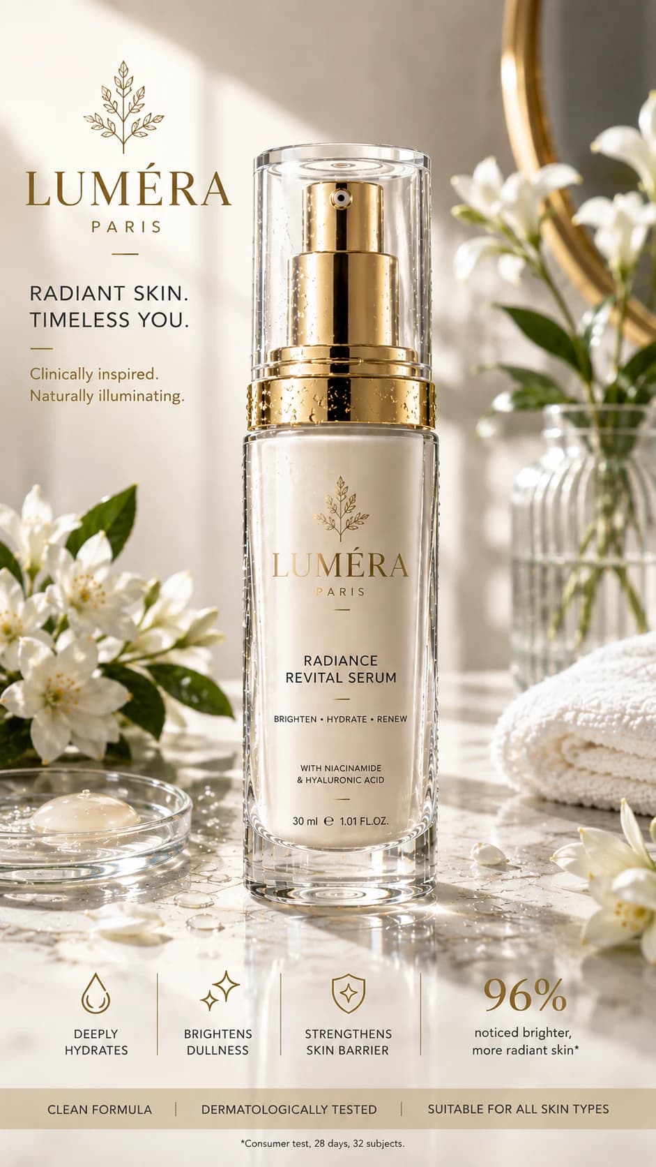 Luméra Radiance Revital Serum skincare concept campaign image 4